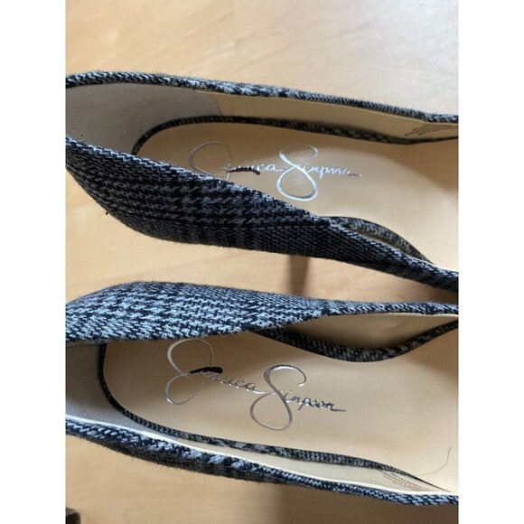 Jessica Simpson "Nellah" Platform Heel BNWT Black/White Plaid Fabric - Picture 3 of 8